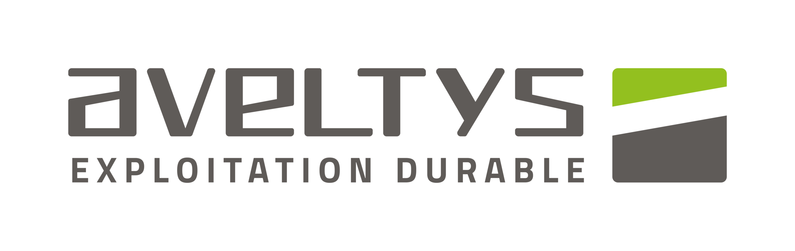 Logo Aveltys accompagné de la mention Exploitation Durable
