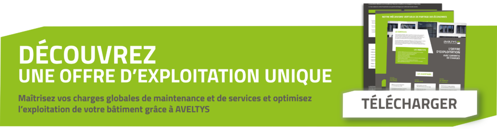 Bannière montrant l’offre d’exploitation Aveltys avec documents explicatifs et bouton Télécharger