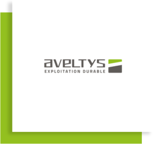 Logo Aveltys avec mention Exploitation Durable sur fond blanc